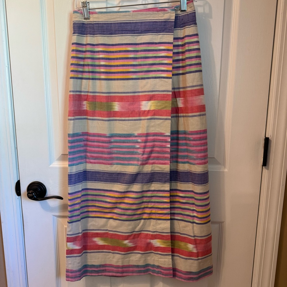 Bushwacker U.S.A Vintage Pastel Wrap Front Skirt Size 8 Rare‎